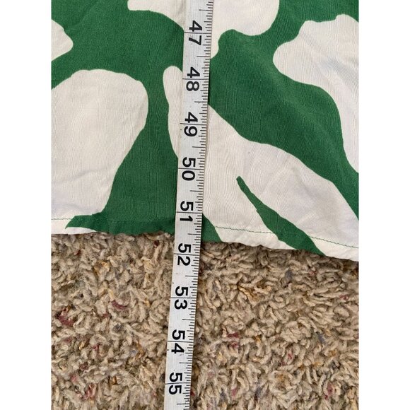 H&M Womens Green & White Long Sleeve Midi Dress Small Abstract Leaf Pattern - Picture 7 of 7